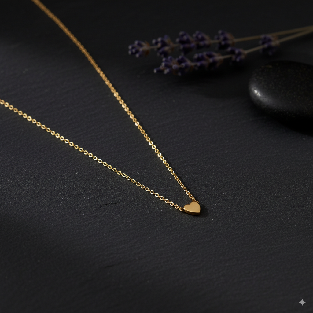 gold heart shap necklace