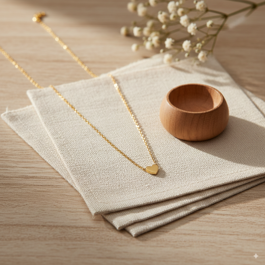 gold heart shap necklace