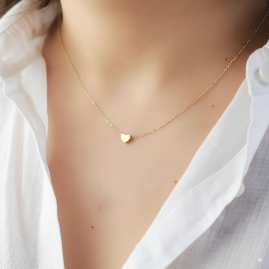 gold heart shap necklace