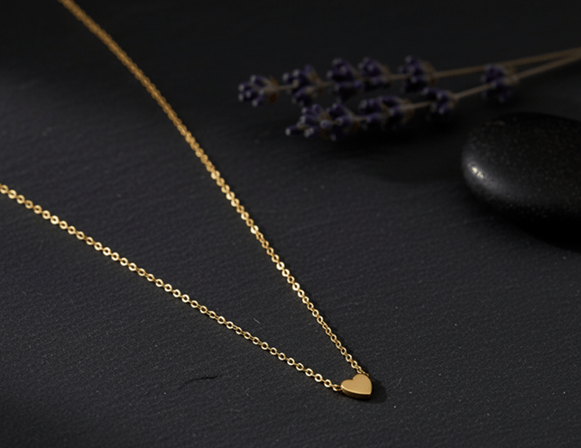 Gold Heart Shap Necklace 2 1