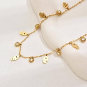 Hamsa-Hand-Pendant-Necklace-Gold-Plated