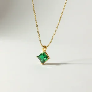Green Crystal Pendant Necklace
